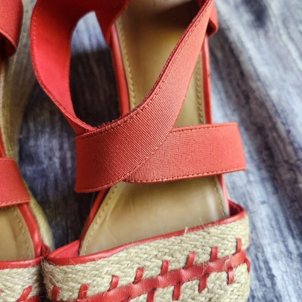 G.H. Bass & Co Coral Wedge Espadrille Sandals Women Size 10 Fabric‎ Elastic